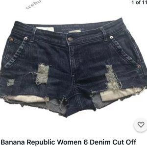 Banana Republic cut off Destroy jeans shorts raw 6